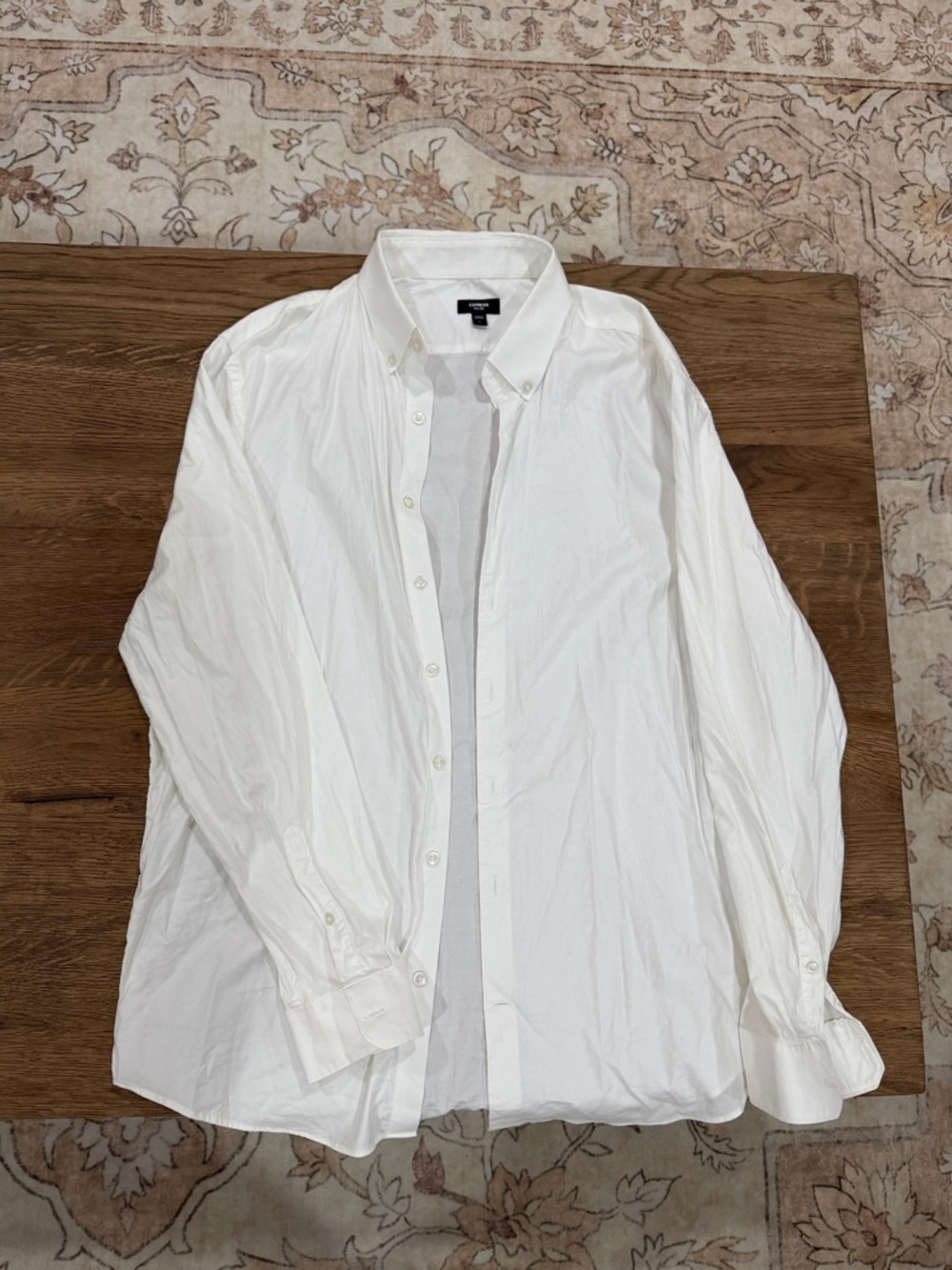 Express White Classic Button-Up Shirt Men’s Size L SLIM